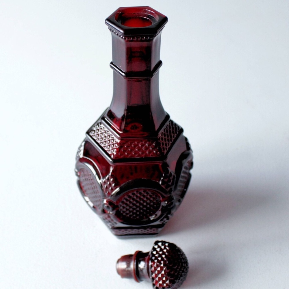 Avon Vintage 1876 Cape Cod Ruby Red Glass Decanter